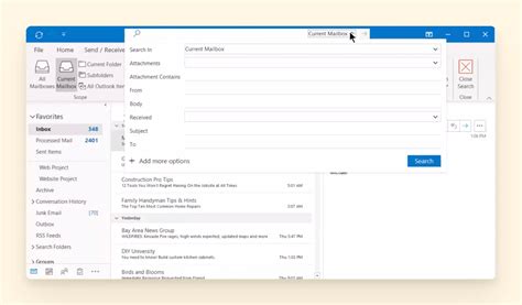 Filter Function in Outlook 的图像结果