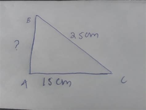 if the base of a right angled triangle is 15 cm and its hypotenuse is ...