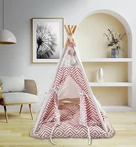 Dog & Cat Teepee Tent – Cozy Indoor Pet House for Small Dogs and Cats ...