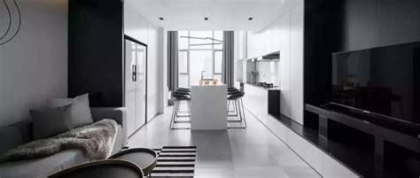 40平loft单身公寓现代极简风，黑白灰的设计格调满满！_空间_整体_一体
