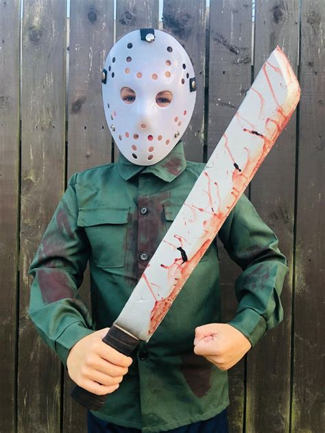 Kids Jason Voorhees Costume Halloween Friday Hockey Mask Shirt 13th ...