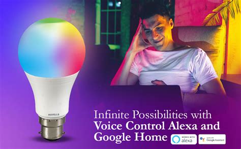 Havells Glamax 9W B22 WiFi LED Smart Bulb with Music Sync Function ...