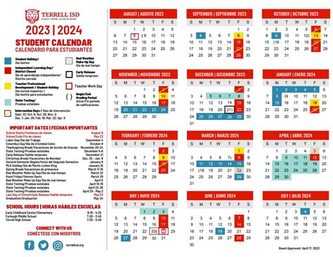 District Calendar | Terrell Independent School District
