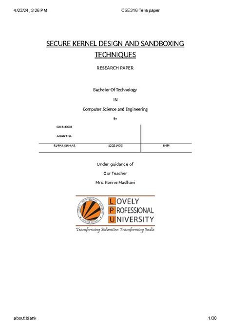 OS Security Research Paper: Key Principles and Models Explained - Studocu