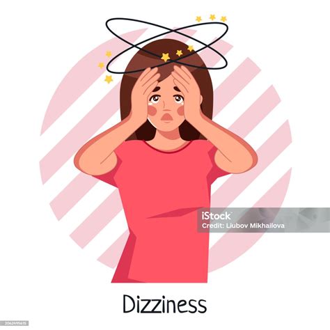 Ilustración de Una Mujer Enferma Con Mareos La Niña Se Desmaya ...