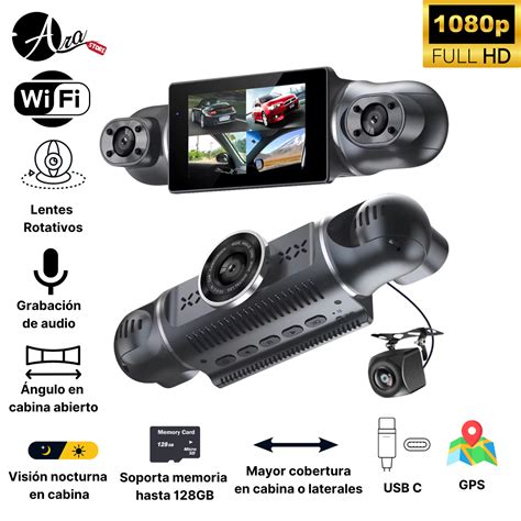 Dash cam Cámara para carro cuádruple con cámaras rotativas | Ara Store ...