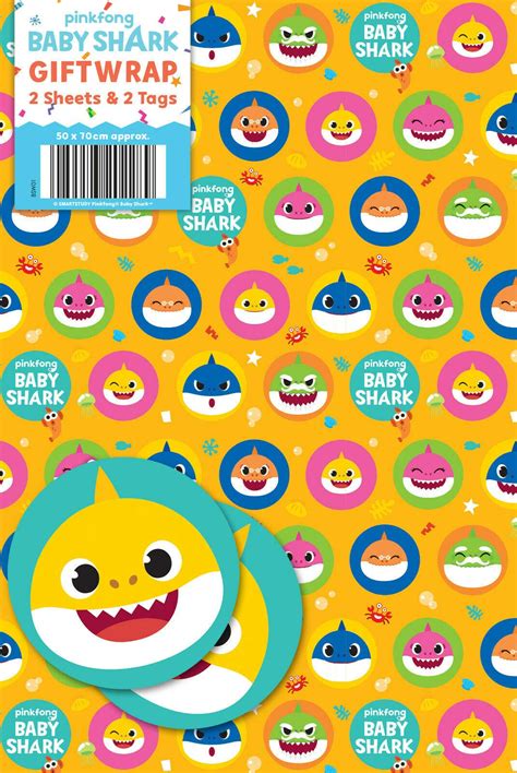 Baby Shark 2 Gift Wrap Sheet And 2 Tag Wrapping | Desertcart INDIA