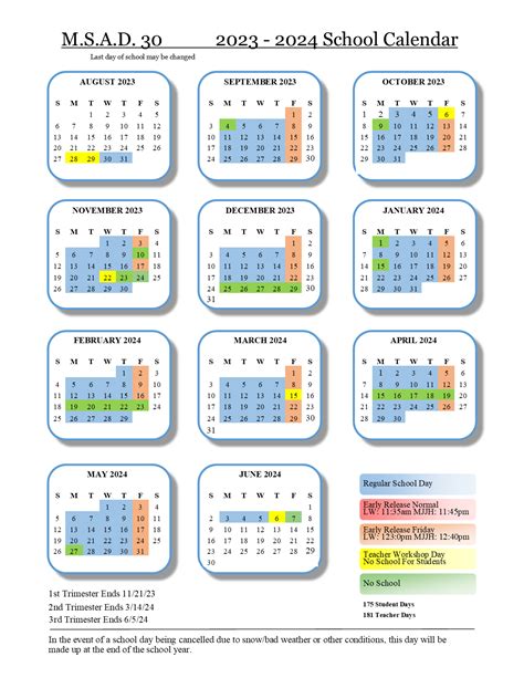 Calendar | MSAD 30