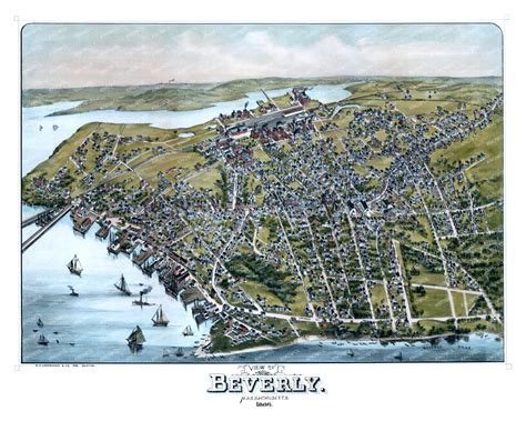 Vintage Map of Beverly, Massachusetts from 1886 - KNOWOL