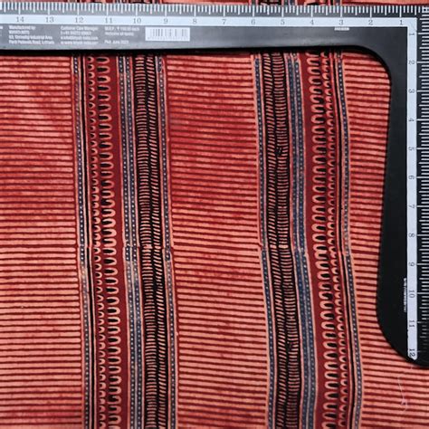Pure Cotton Gad Ajrak Rust Red With Rust Blue Big Border Design Stripe ...