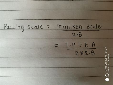Electronegativity scale of pauling is based on - Brainly.in