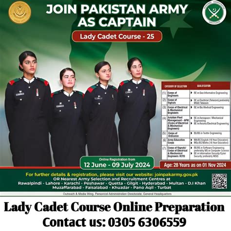 Join Pak Army As Captain Through Lady Cadet Course (LCC-25)