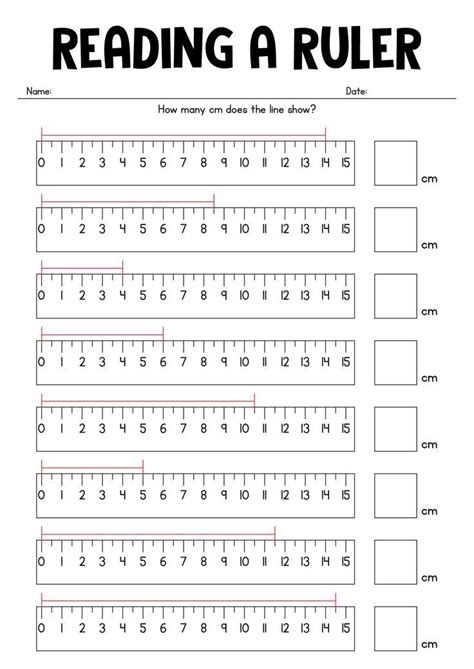Image result for Free Printable Ruler Measurement Worksheets
