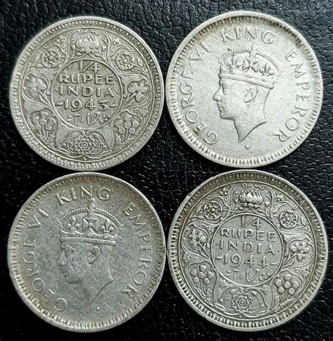 Quarter Rupee, George VI, Lahore Mint – tezbid