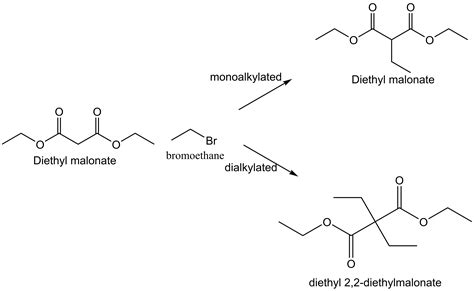 Solved: Diethyl malonate can be monoalkylated and dialkylated with ...
