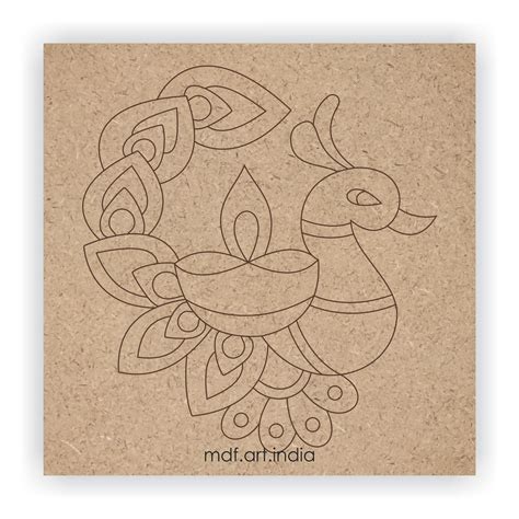 MDF Pre Marked Rectangle Peacock– Hobby Decor Pvt Ltd
