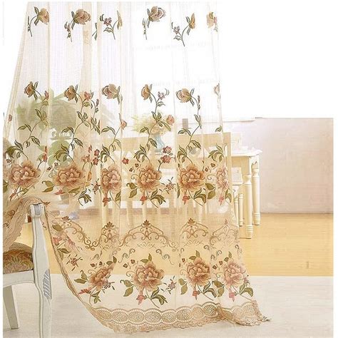 Buy TIYANA Luxury Embroidered Sheer Curtain for Living Room 84 inch ...