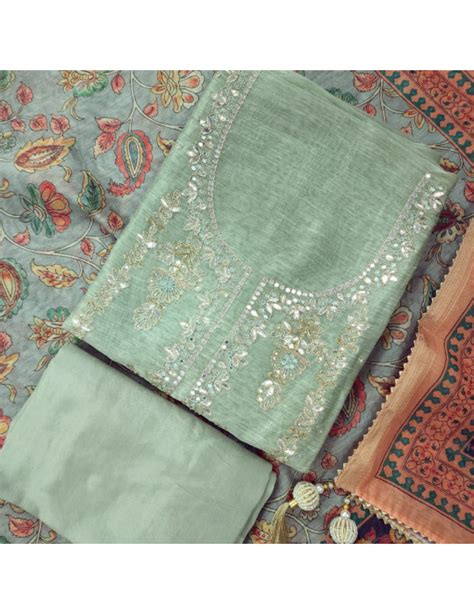 Set 31- 21st Oct -Jade green designer maheshwari linen- classic ...