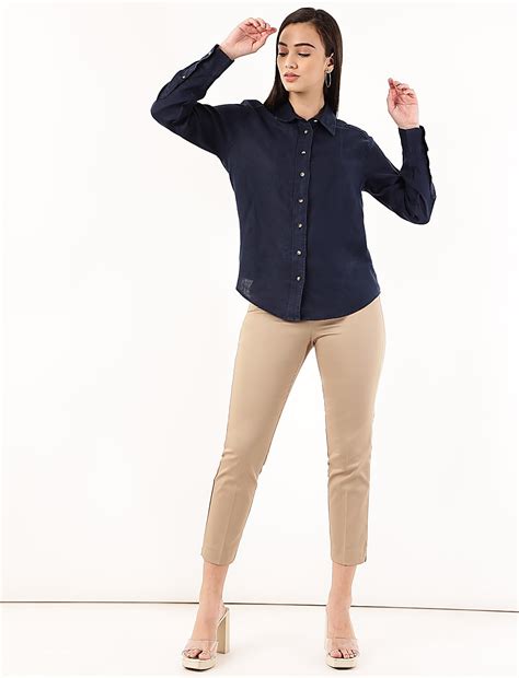 Buy Pure Linen Spread Collar Shirt at Marks & Spencer