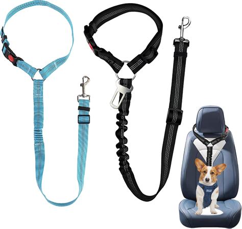 STBNVF 2Pcs Dog Car Seat Belts, Dog Seat Belt for Car, Dog Car Harness, Headrest Dog Car Seat ...
