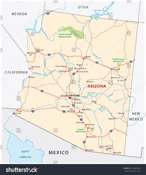 1,210 Arizona road map Images, Stock Photos & Vectors | Shutterstock
