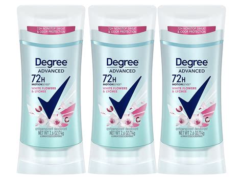Degree Advanced 72-Hr Antiperspirant, White Flowers & Lychee ...