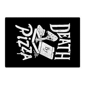 Buy KESS InHouse Tatak Waskitho Death by Pizza Food Black Woven Area ...
