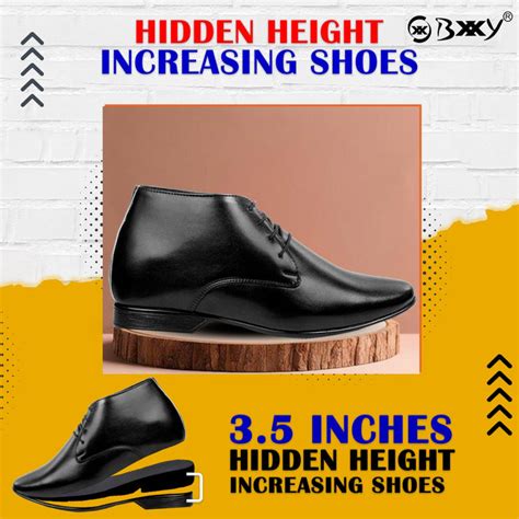 BXXY 9 cm (3.5 Inch) Hidden Height Increasing Formal Derby Boots for M ...