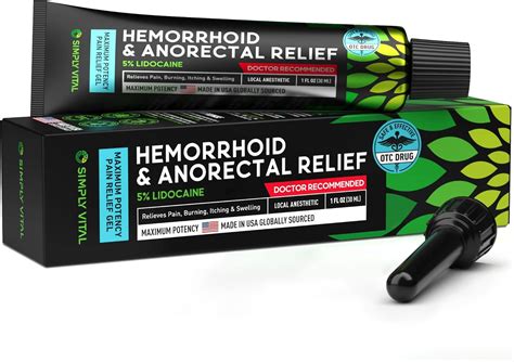Buy Hemorrhoid Treatment Cream Gel for Pain Relief - Made in USA Fast ...