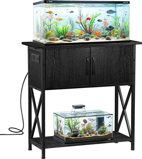 Amazon.com : 29 Gallon Aquarium Stand with Cabinet Storage – Metal Fish ...