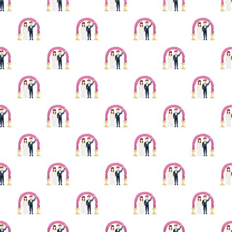 Wedding couple standing under arch seamless pattern 78191886 Vector Art ...