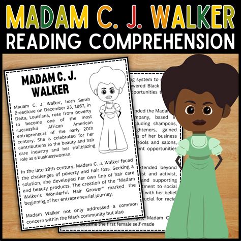 Black History Month Madam C. J. Walker Reading Comprehension Passage ...