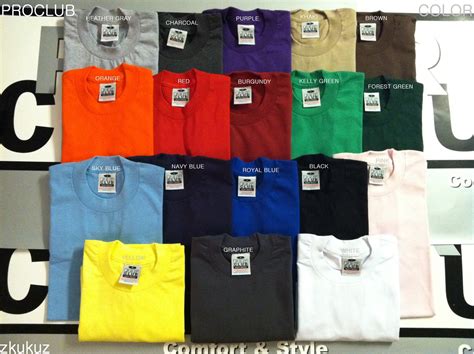 12 NEW PROCLUB HEAVY WEIGHT T-SHIRT COLOR PLAIN PRO CLUB TEE BLANK 5XL ...