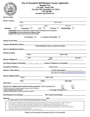 2019-2026 Form VA Business License Application - Alexandria City Fill ...