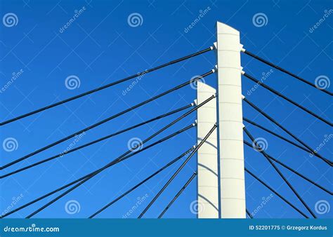 Pylons and Steel Cable-stayed Bridge Cables Stock Image - Image of ...