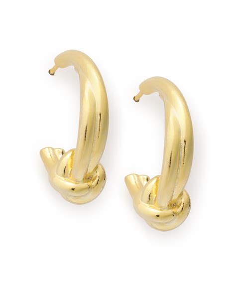 18kt Gold Plated Double Bar & Circular Half Hoop Earring – Carlton ...