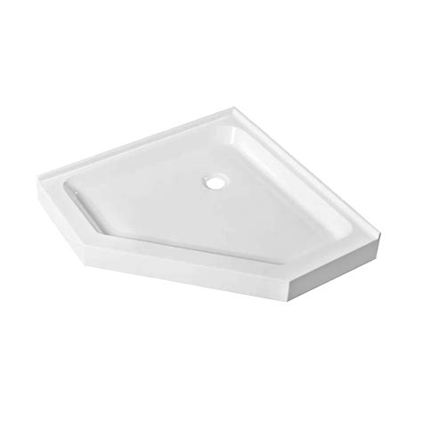 Fine Fixtures Neo Angle Corner Acrylic Shower Base - Non-Slip Textured ...