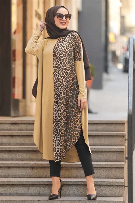 Muslim Traditional Dress with Striking Leopard Print (Naren) - Kaftan.ae