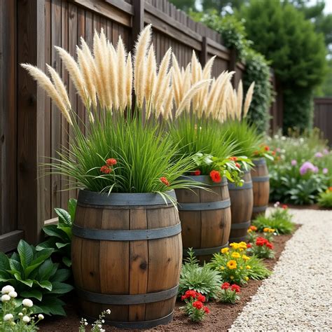 Wine Barrels Garden Design Ideas - HomeDesignsAI