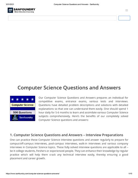Computer Science Question Answers 的图像结果