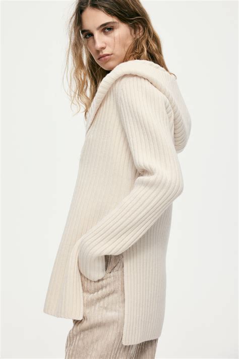 Hooded wool jumper - Cream - Ladies | H&M IN