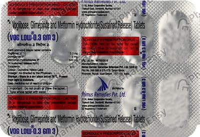 Voglow 0.3mg Gm 3 Strip Of 10 Tablets: Uses, Side Effects, Price ...