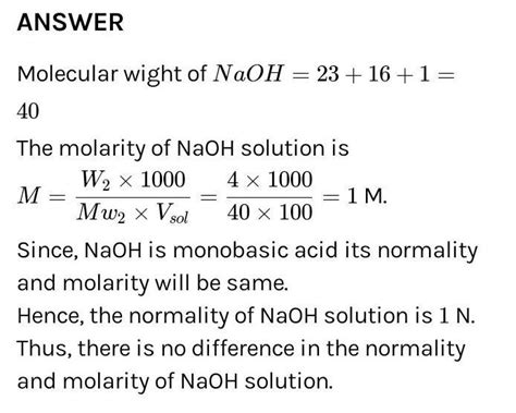 if 4 gram of NaOH is dissolve in 2 litre of solution find the molarity ...