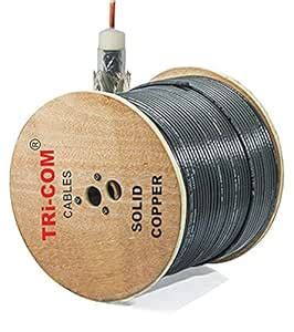 TRI-COM® Solid Copper RG-6 Coax Audio and Video Cable, for TV, Antenna ...