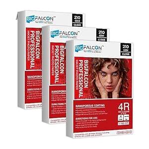 BIGFALCON Professional 210 GSM 4R Size (4X6 inch) Glossy Cast Coated ...