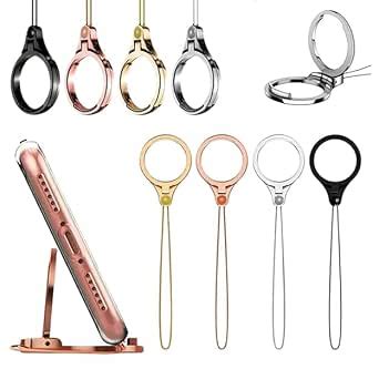 SHOPONIL 2Pcs Finger Ring Strap Silicone Smartphone Grip Lanyard Holder ...