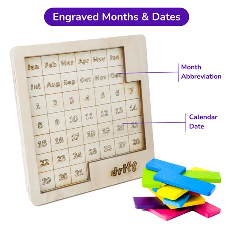 Buy Drift Calendar Wooden Puzzle Online | Cube Lelo