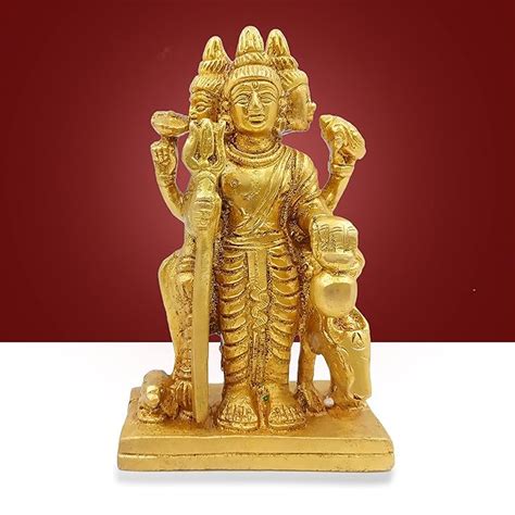 Buy CraftVatika Dattatreya Bhagwan Brahma Vishnu Mahesh Brass Idol ...