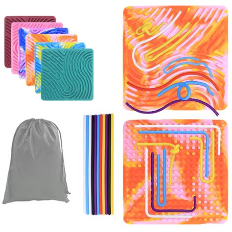 Sensory Activity Board Silicone Fidget Toy Silent No Mess Calming ...