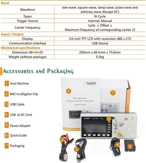OWON Waveform Generator, 60MHz Bandwidth,300MSa/s India | Ubuy